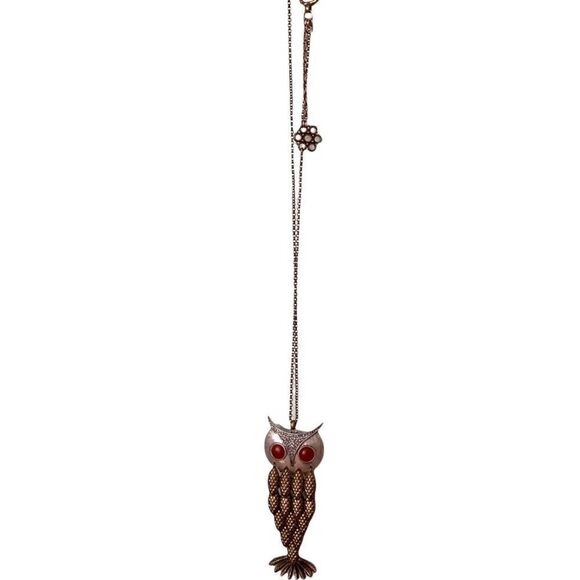 Lucky Brand Boho Long Necklace with Owl in Vintage Tone - Picture 1 of 6